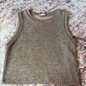 Zara Brown Sleeveless Knit vest
